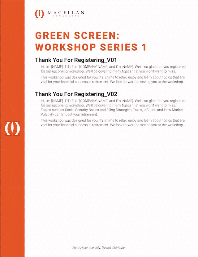 Green Screen Workshop Series 1