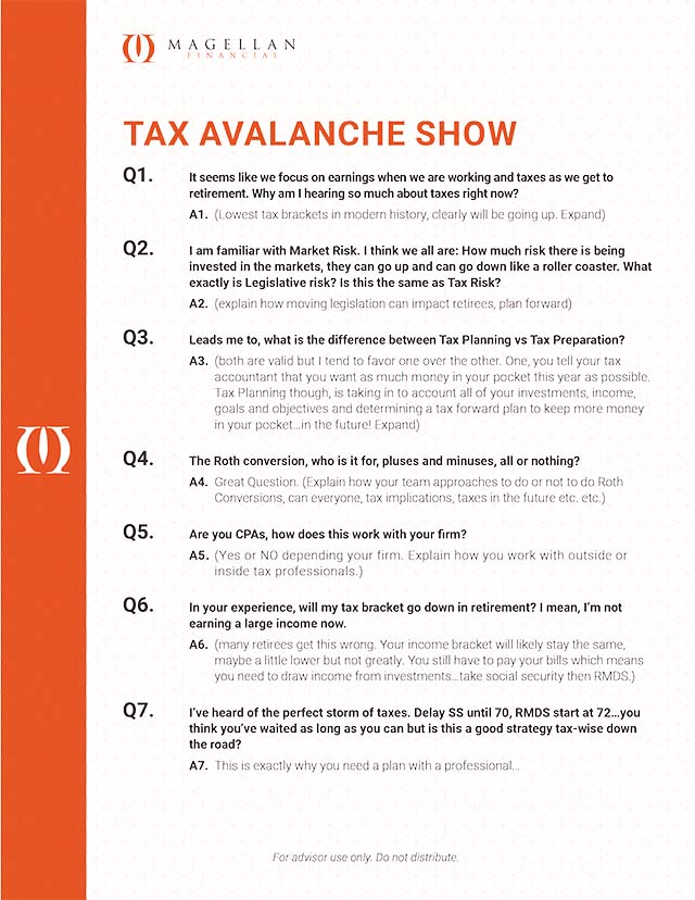 Tax Avalanche Show